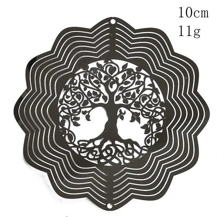 Attrape-vent arbre de vie, pendentif rotatif 3D, effet de lumière fluide, miroir réfléchissant, conc