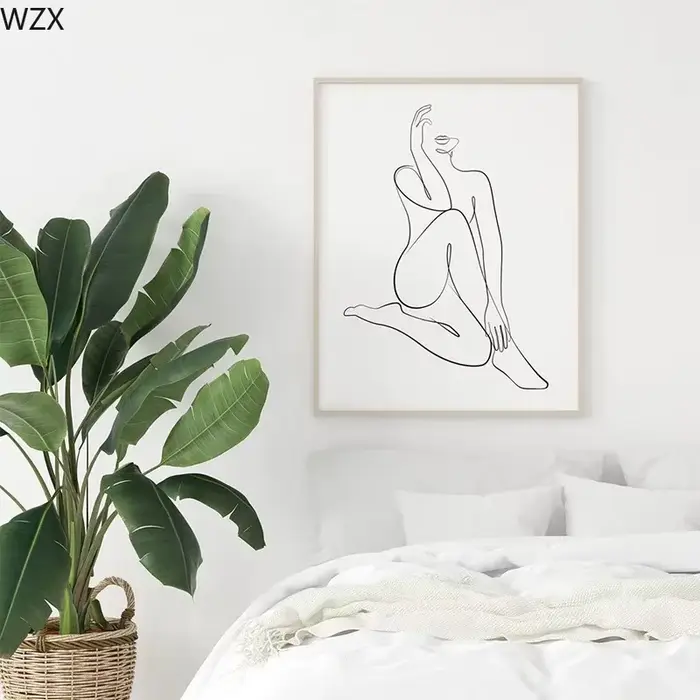 Art mural minimaliste scandinave pour femme