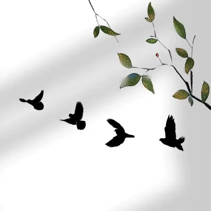 Ensemble de décoration murale en métal d'oiseaux noirs