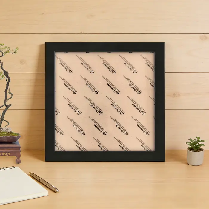 Cadre photo carré en bois MDF noir, style simple, pour accrocher au mur, support d'affichage pour pe