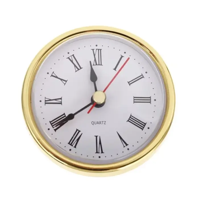 Horloge classique à mouvement à quartz artisanal, horloges rondes, insert de tête, chiffres romains