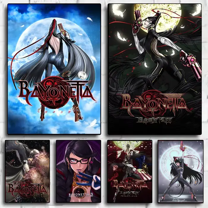 Jeu bayonetta 3 classique Vintage affiche HD art collant mur étanche maison salon chambre bar décoration esthétique