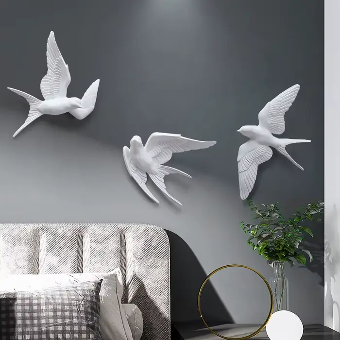 Décoration murale créative d'oiseau 3D