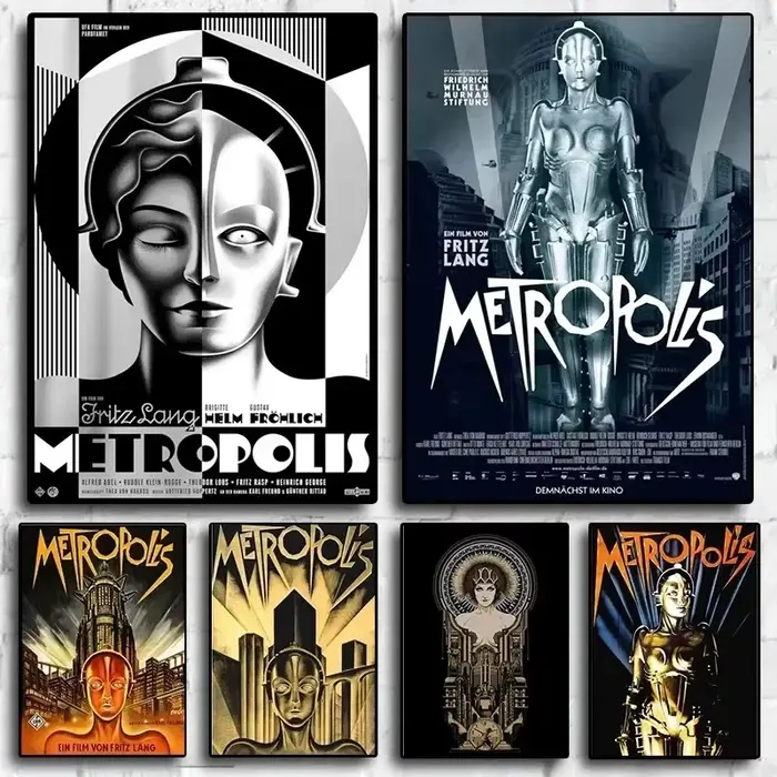 Toile d'art mural de film Metropolis Vintage des années 80
