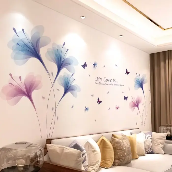 Autocollants muraux chauds pour chambre à coucher, disposition de la pièce, autocollants de salon, décoration murale, papier peint auto-adhésif pour chevet