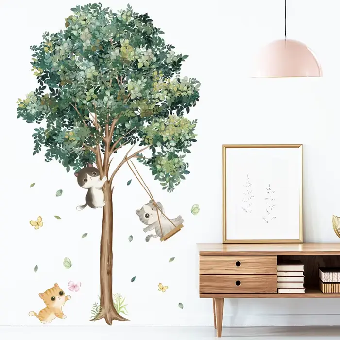 Grands autocollants muraux d'arbre nordique