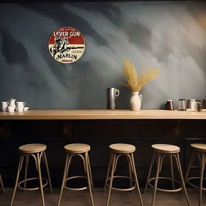 Marlin Rifle – Panneau rond inspiré : idéal pour la décoration de la pièce