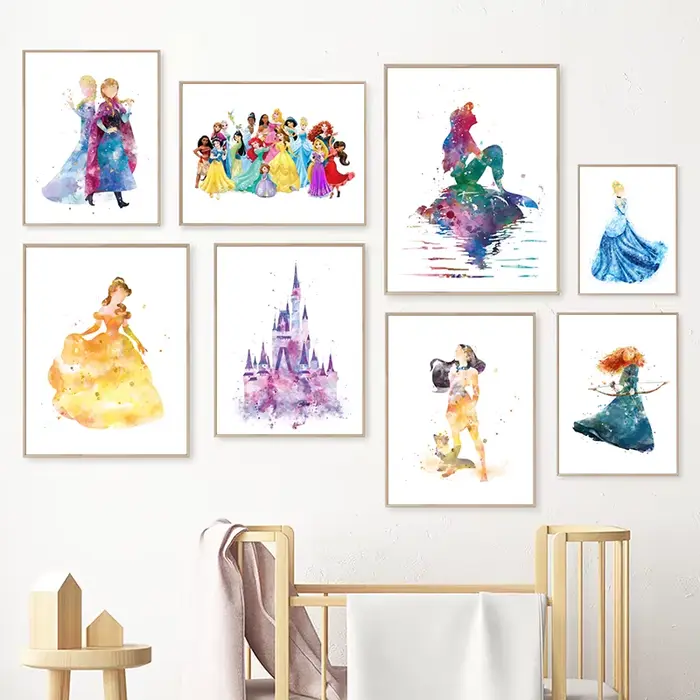 Affiche princesse aquarelle
