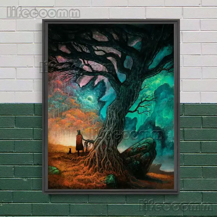 Toile d'art mural avec l'arbre de vie dans la forêt