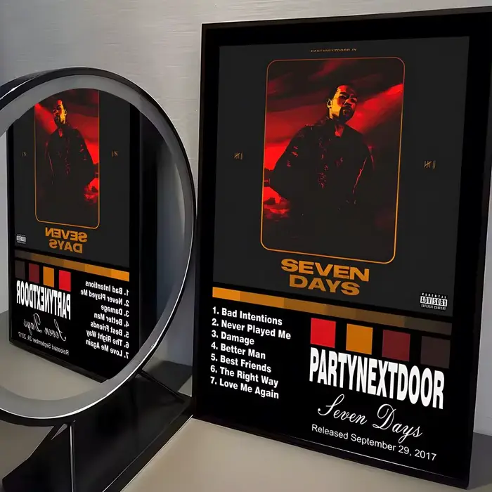 P-PARTYNEXTDOOR Poster autocollant mural imperméable auto-adhésif pour la décoration du salon et de 