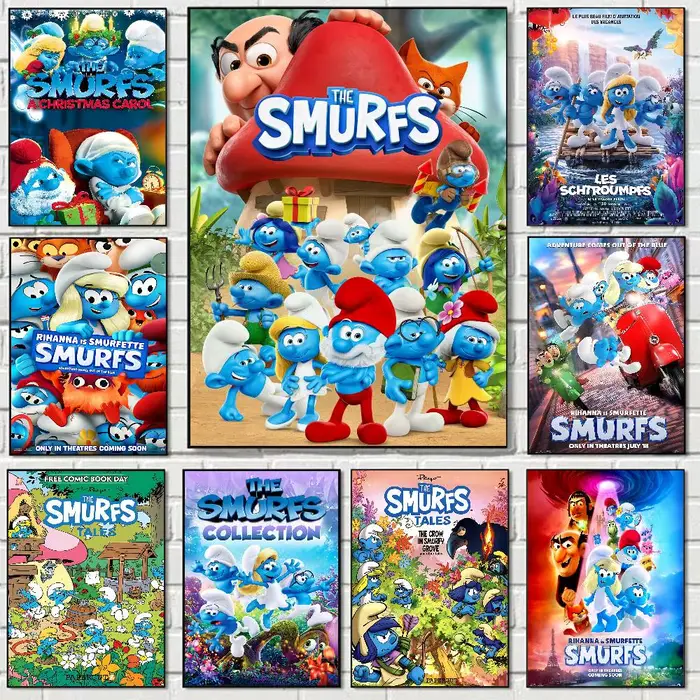 Affiche imprimée de dessin animé s-murfs