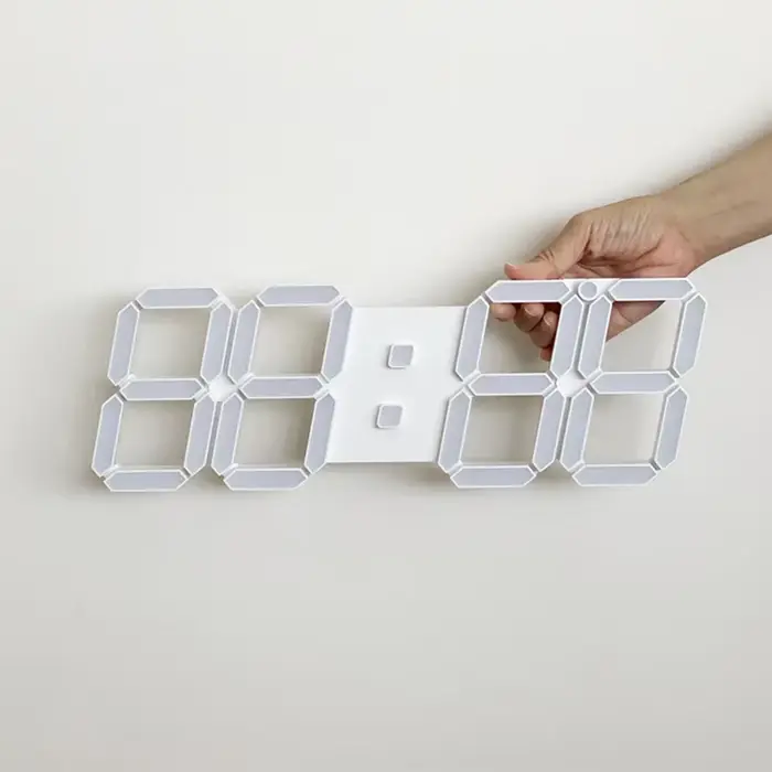 Grande horloge murale LED 3D avec télécommande