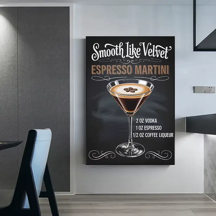 Affiche de recettes de cocktails style vintage