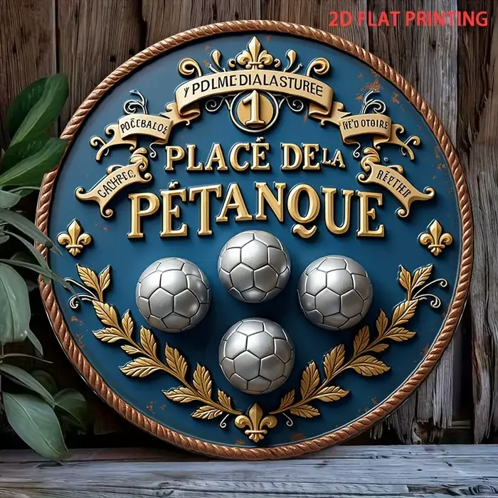 Décor de jeu de boules françaises Vintage 2D plat