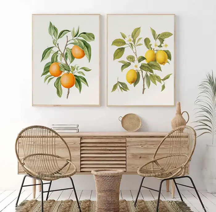Affiche sur toile imprimée avec motifs d'orange