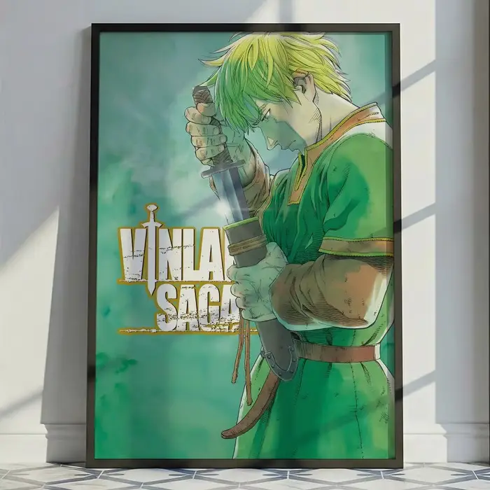 Affiche historique d'anime V-Vinland Saga, décoration murale polyvalente HD imperméable, auto-adhési