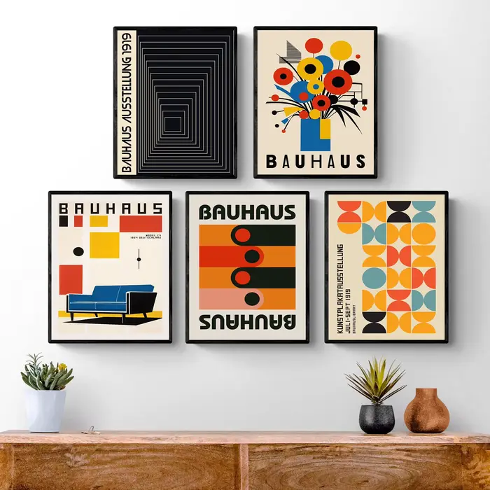 Bauhaus – affiche de lignes géométriques simples