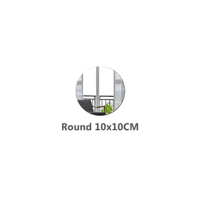 Autocollants muraux ronds et carrés en miroir, adhésifs en acrylique, petits miroirs circulaires, dé