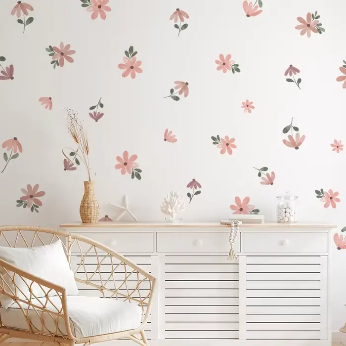 Autocollant mural petite fleur style Bohème