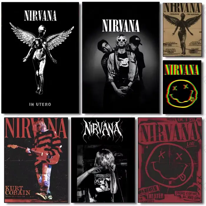 Affiche murale de groupe de rock N-Nirvana