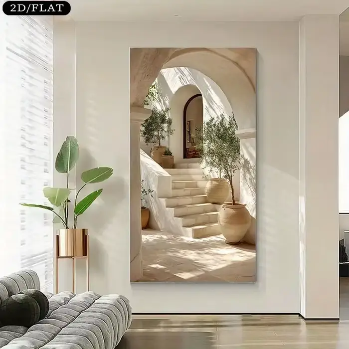 Impression sur toile méditerranéenne sans cadre