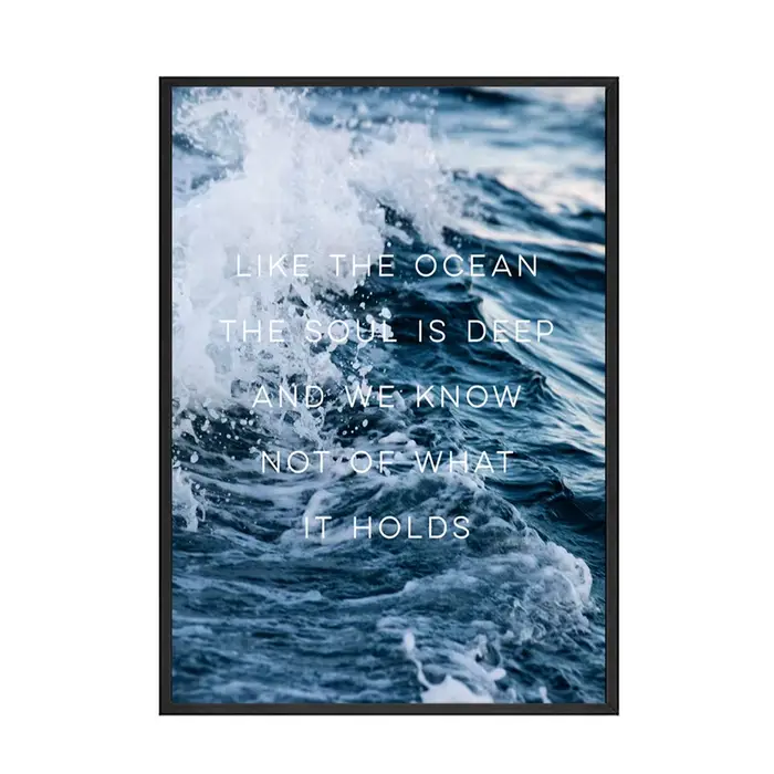 Peinture de citations bleues minimalistes sur le mur, décor pour la maison, image HD