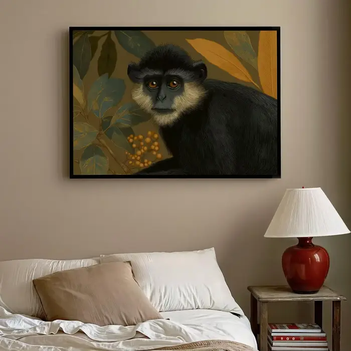 Impression artistique de singe botanique