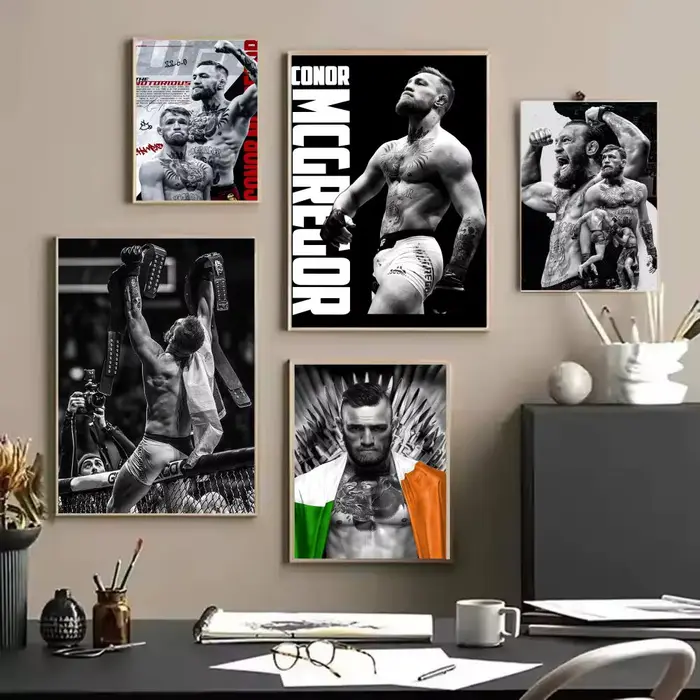 Cool C_Conor M_McGregor peinture calligraphie lin toile affiche mur Art imprime pour salon chambre bureau décoration de la maison