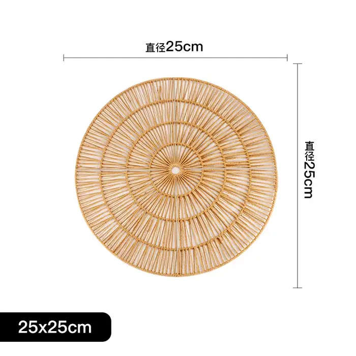 Décoration murale de style européen pour la maison, ornement mural rond en rotin tressé, décoration
