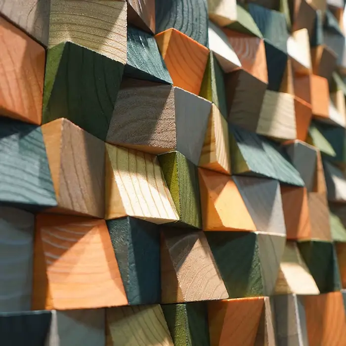 Art mural en bois de mosaïque