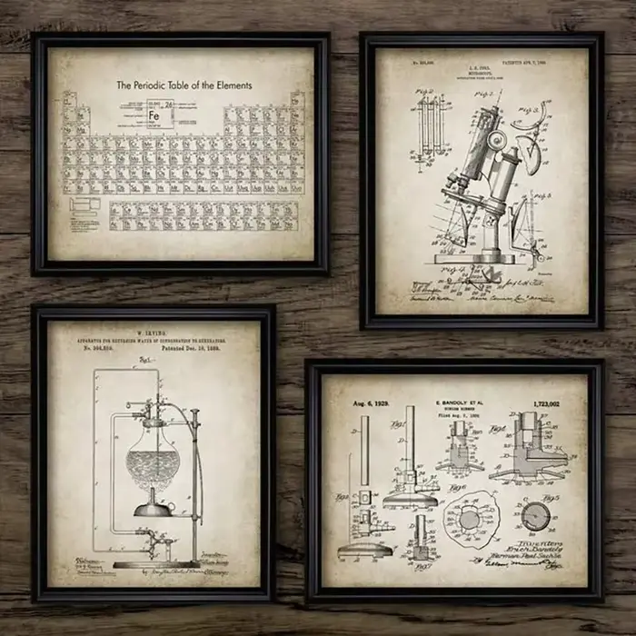 Affiches Vintage d'éléments chimiques imprimées