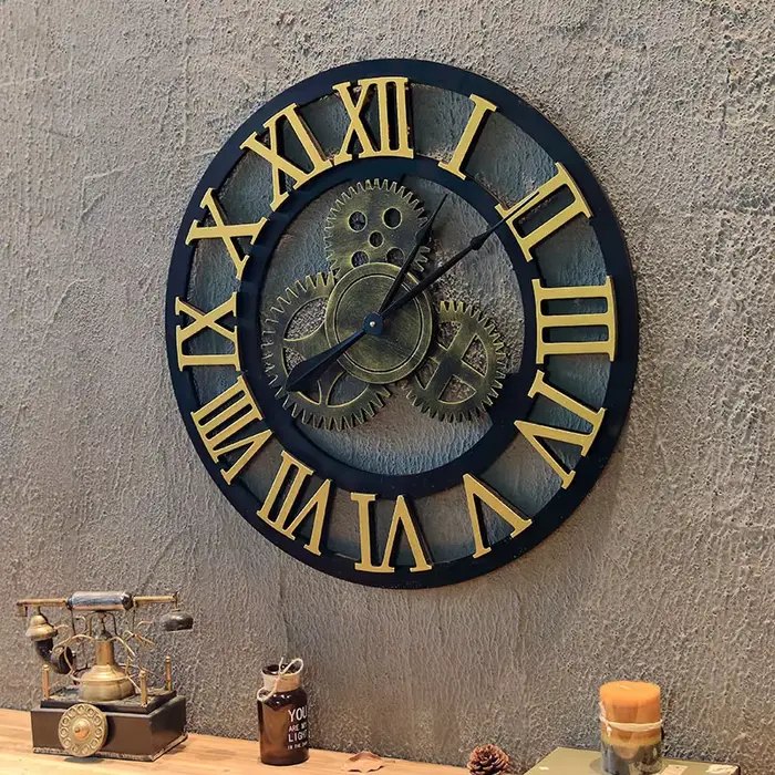 Horloge murale à engrenages Vintage