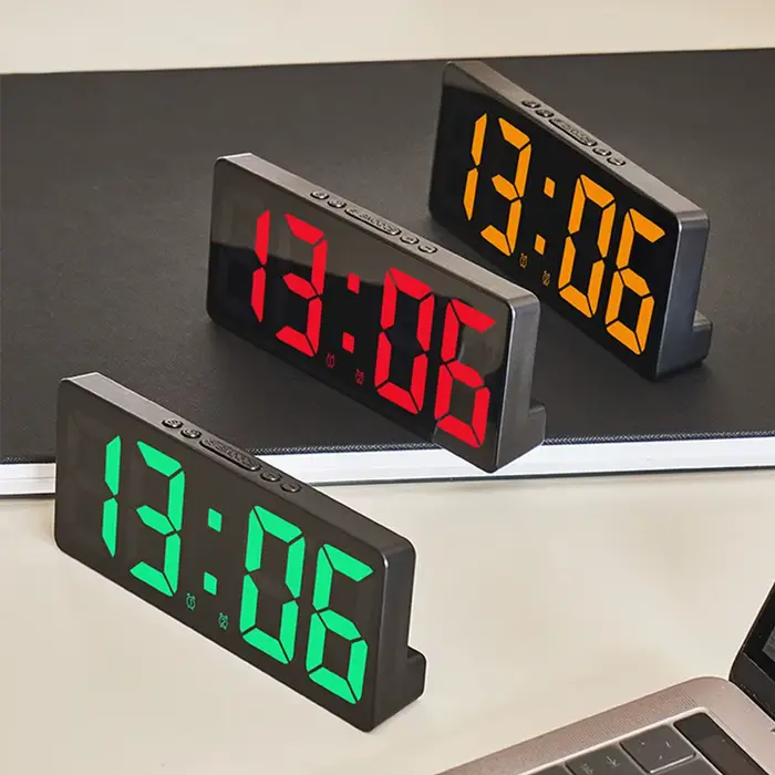 Horloge numérique LED électronique créative, veilleuse, température, calendrier, réveil, grand nombr