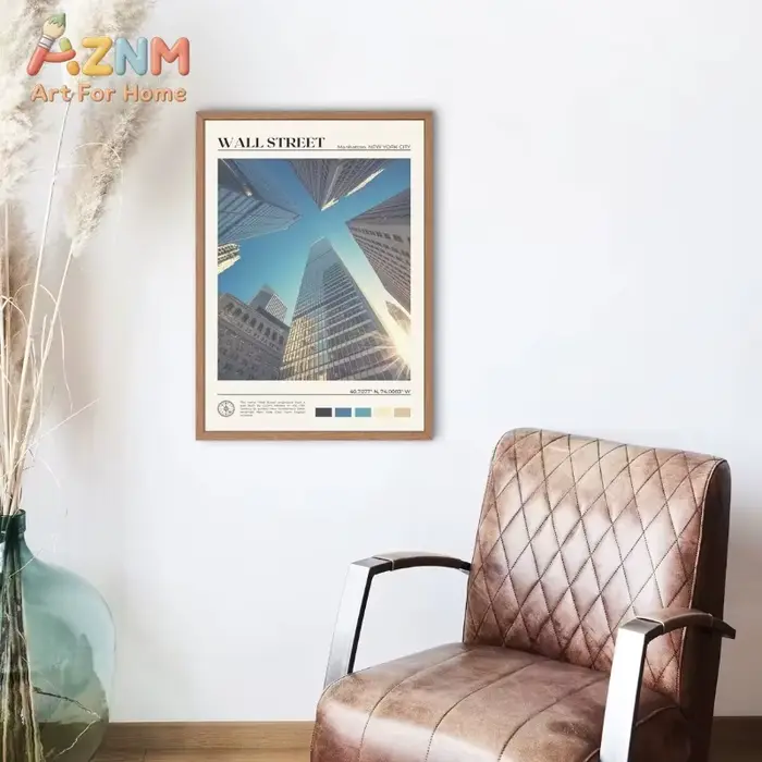 Affiche photo réelle de paysage de la ville de New York aux États-Unis