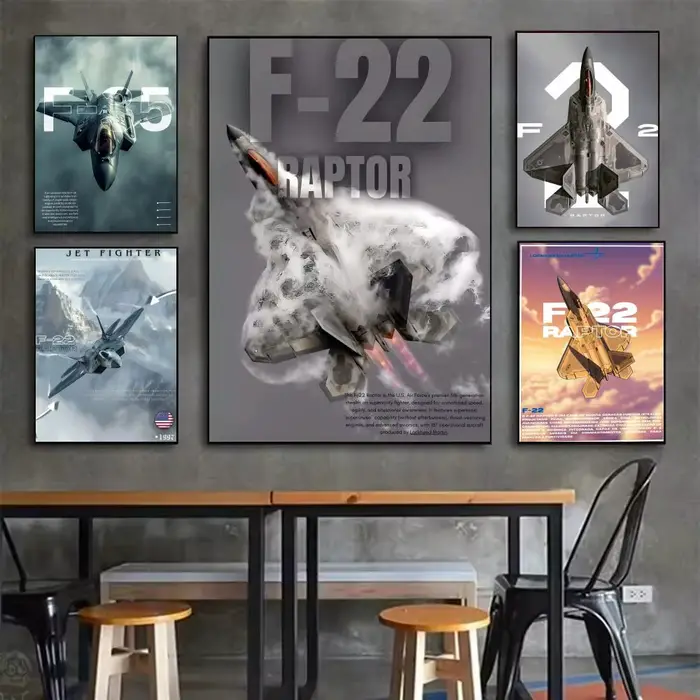 Affiche d'avion de chasse américain F22