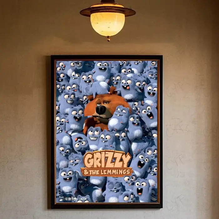 Affiche G-Grizzly et L-Lemmings, Art mural de haute qualité pour la maison, le bureau, la chambre à 