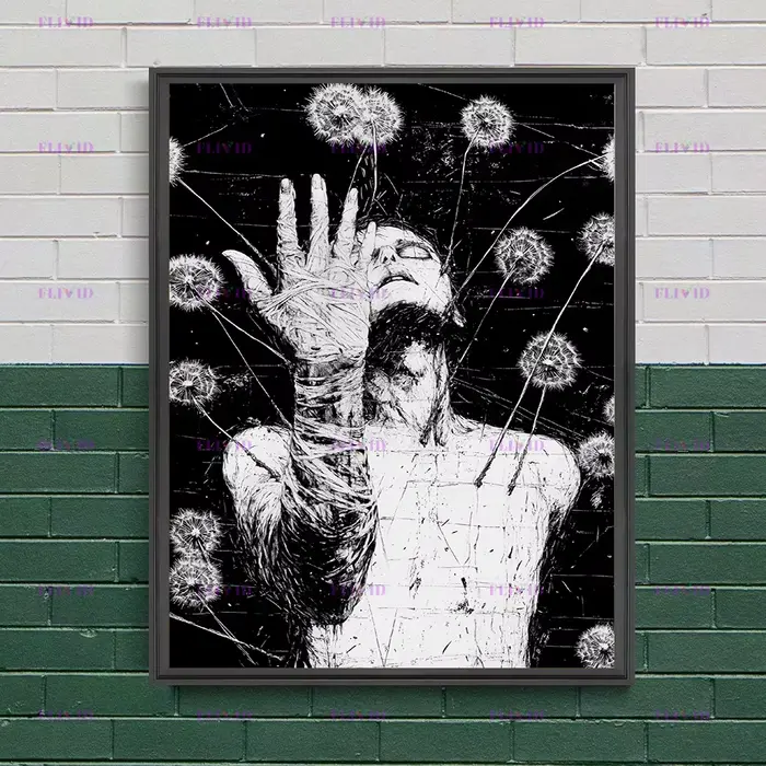Peinture sur toile d'anime gothique sombre