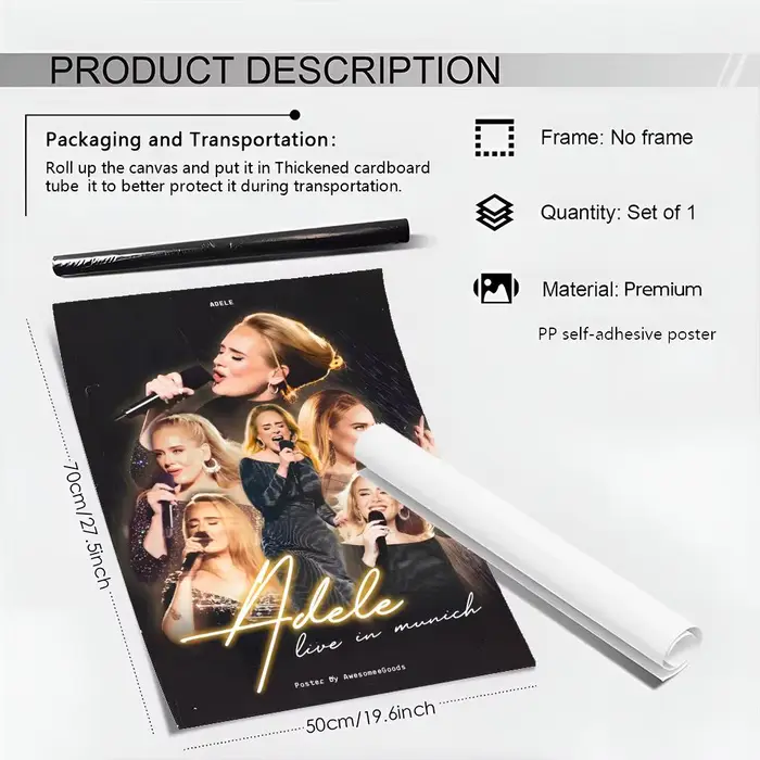 Affiche de film classique de la chanteuse Adele