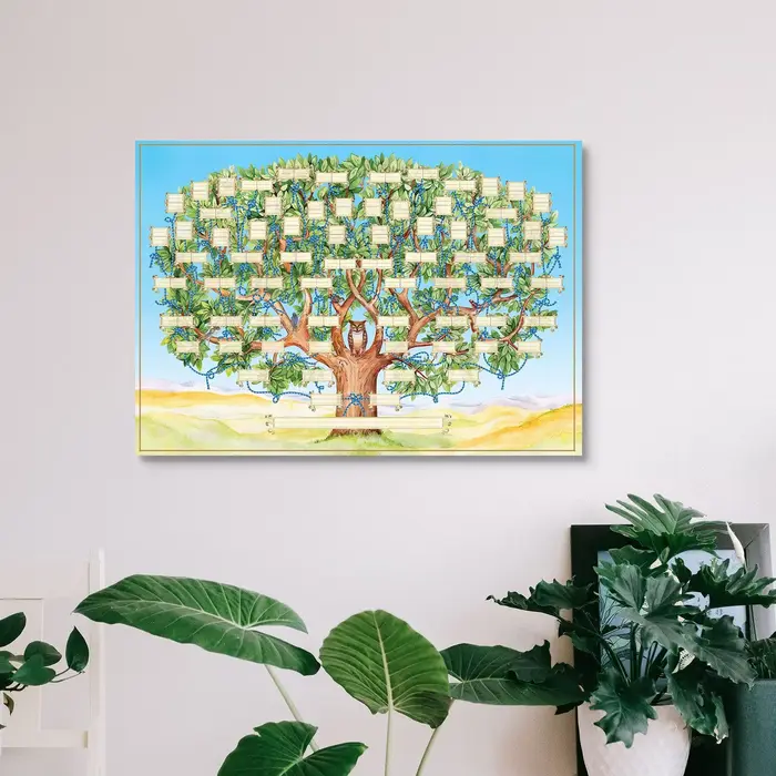 Tableau généalogique pour remplir un modèle d'arbre généalogique vide