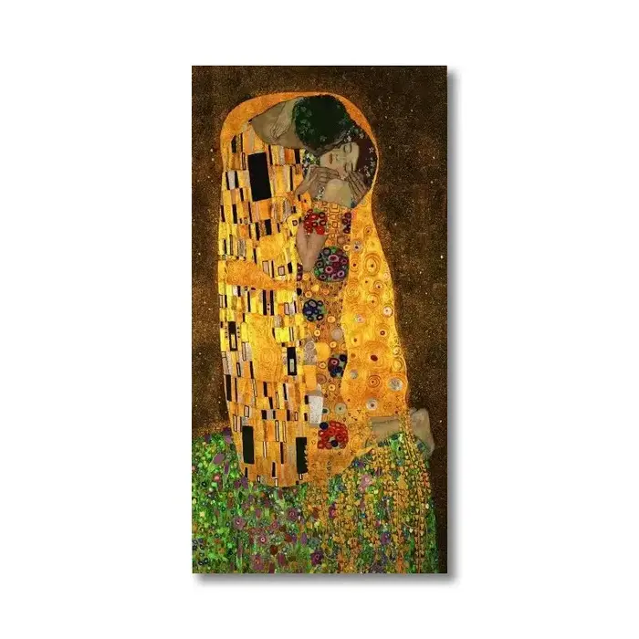 Toile d'amoureux du baiser Gustav Klimt, peinture imprimée, affiche de Couple romantique, image mura