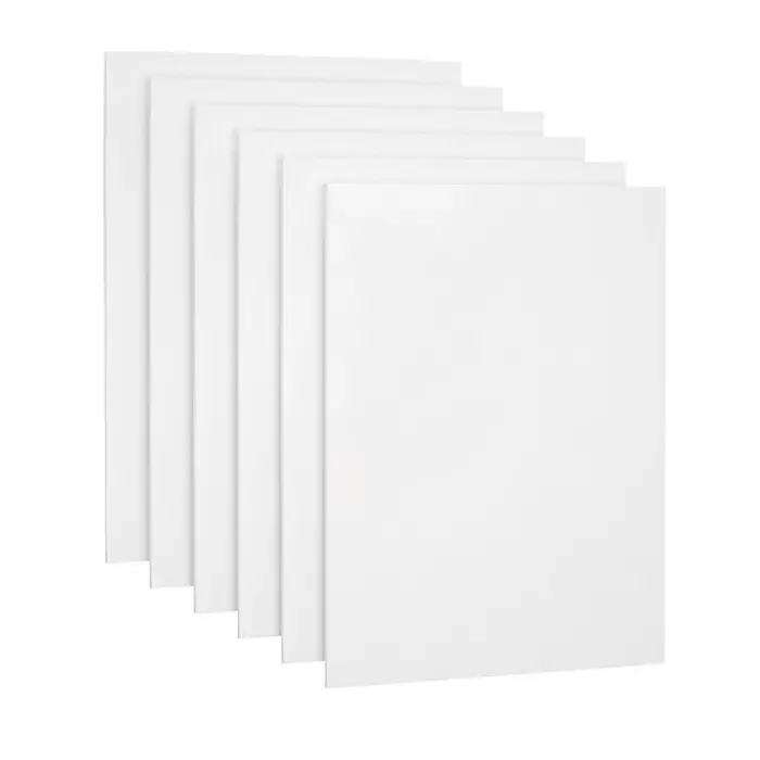 Panneaux de toile 6 pièces, toile vierge blanche apprêtée au gesso pour la peinture-panneau de toile