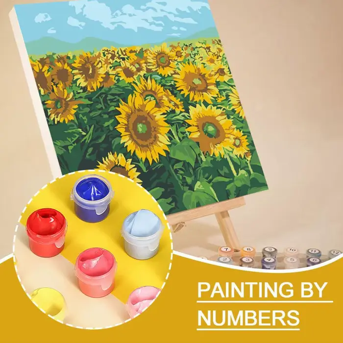 Cadre peinture par numéros Kits abstrait coucher de soleil paysage moderne dessin coloriage