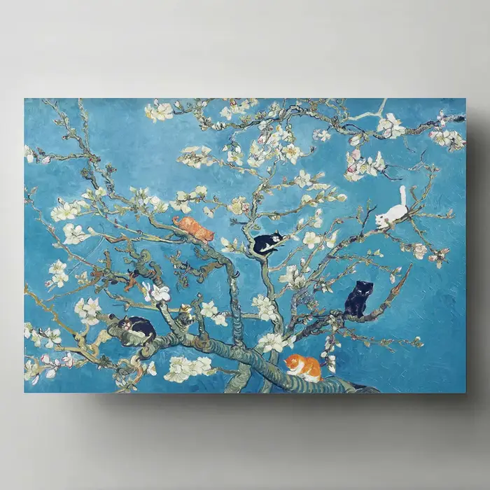 Affiches de chat Monet et Van Gogh