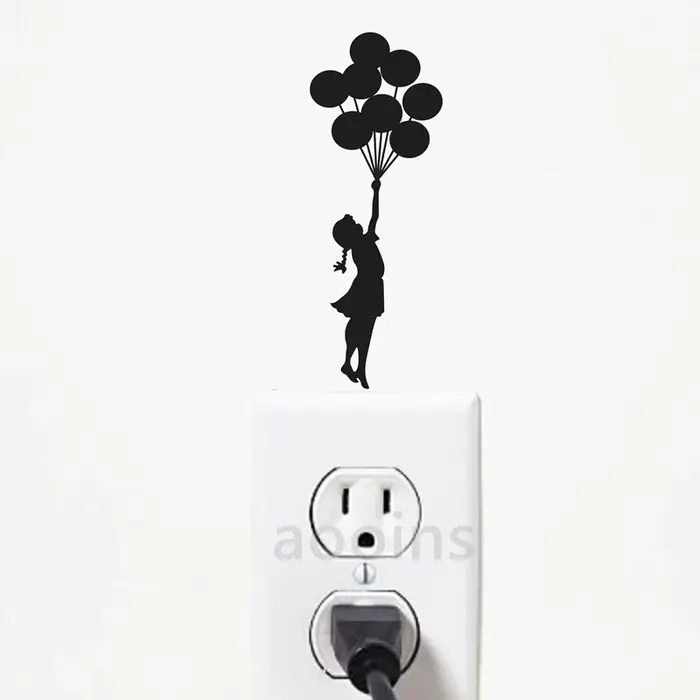 Banksy a toujours espoir mode chambre décor décalcomanie vinyle interrupteur autocollant, ballon vol