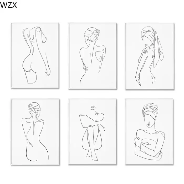 Art mural minimaliste scandinave pour femme