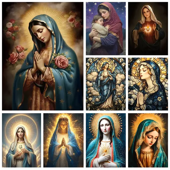 Kits de peinture à l'huile par numéros Vierge Marie