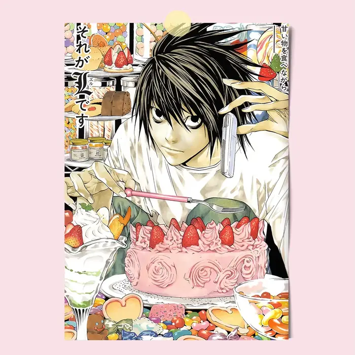 Bande dessinée japonaise Note de mort sans cadre toile peinture affiche lumière Yagami bande dessiné