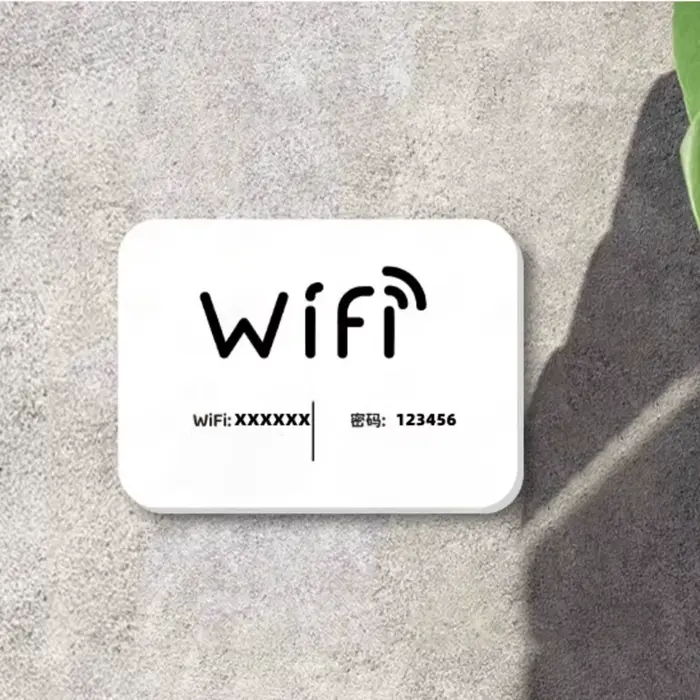 Autocollant de signe WiFi, autocollant de nom et de mot de passe WiFi, autocollant WiFi modifiable, autocollant de mot de passe WiFi.