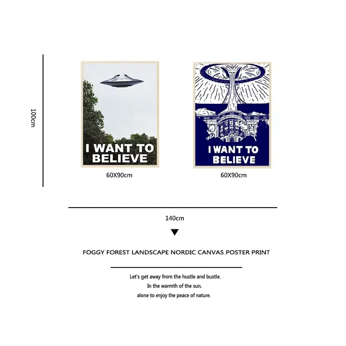 Impressions sur toile I Want To Believe X File TV Play