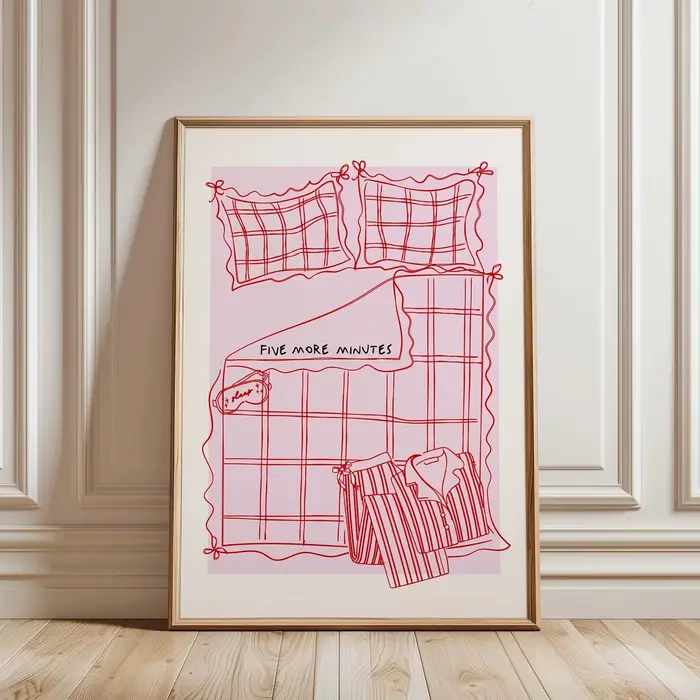 Impression sur toile moderne et rétro rose, « Just Five More Minutes», affiche d'art mural pour salo